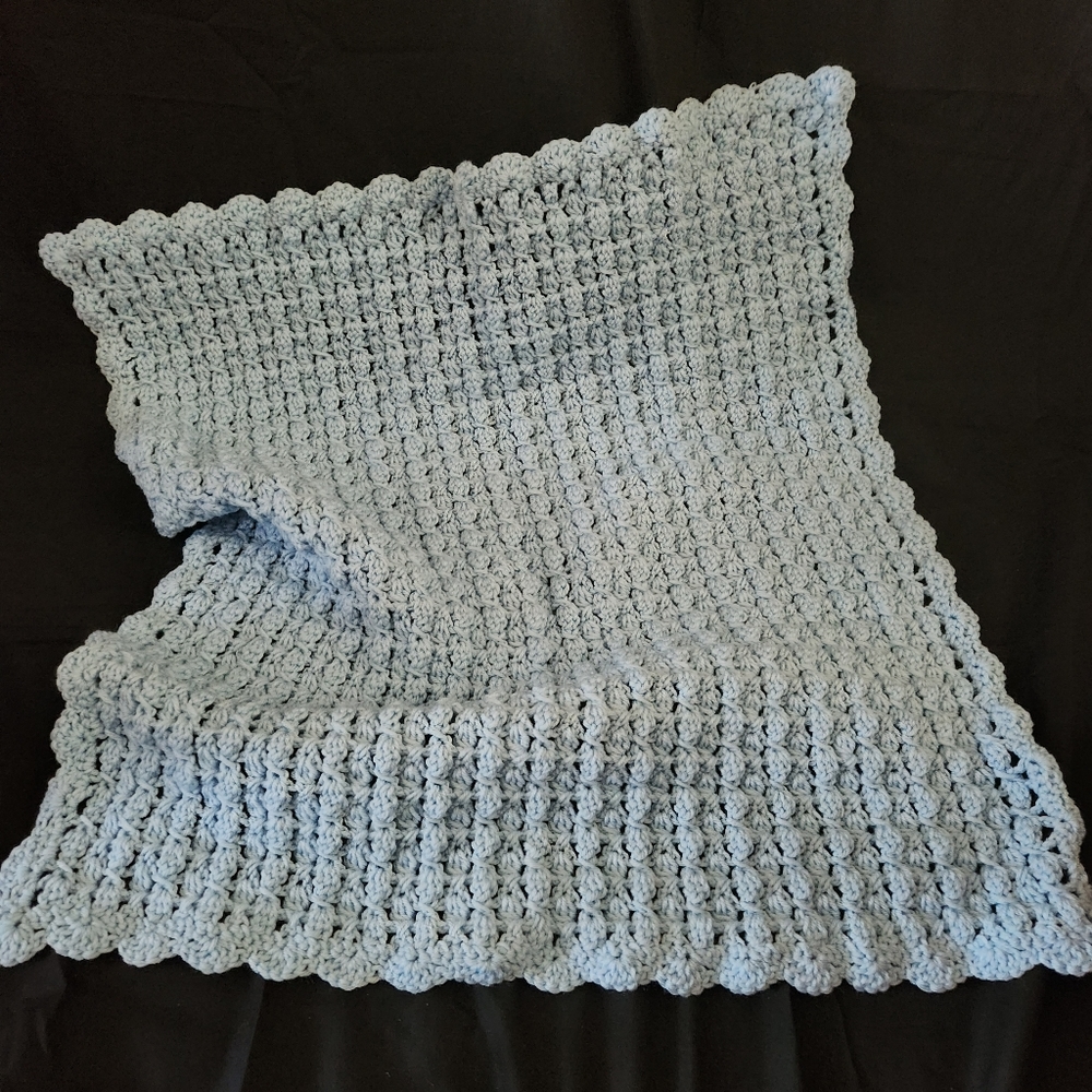 Crochet Light Blue Baby Blanket